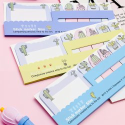 کاغذ یادداشت فانتزی استیک نوت طرح کاکتوس بسته 3 عددی